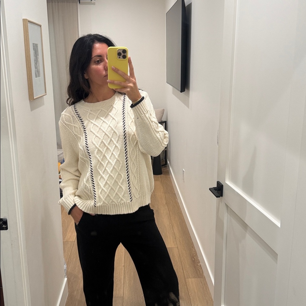 La Ligne x Target Cream Cable Knit Sweater